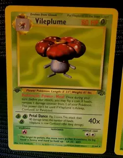 Pokemon 1st Edition Oddish Gloom Vileplume Evolution Set Jungle WOTC Vintage - Image 2