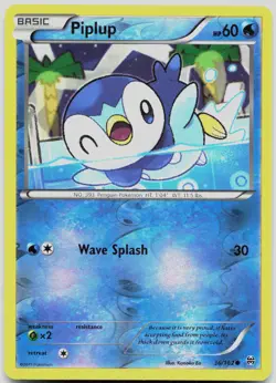 Piplup 36/162 Common BREAKthrough Pokemon Reverse Holo Heavily Played - Image 1