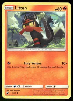 Pokemon Tcg Litten #12 Pokemon Dragon Majesty LP - Image 1