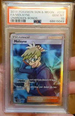 Molayne - SM - Unbroken Bonds 212/214 Ultra Rare Full Art Pokemon TCG PSA 10 - Image 1