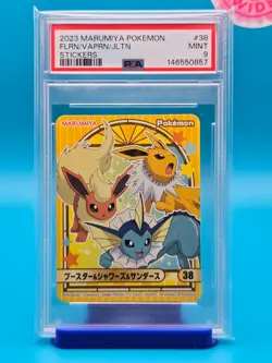 PSA 9 - 2023 MARUMIYA POKEMON STICKERS 38 JOLTEON/FLAREON/VAPOREON - Image 1