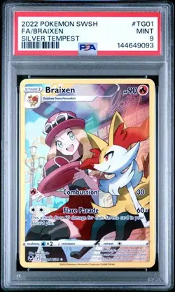 2022 POKEMON SILVER TEMPEST TG01 BRAIXEN PSA 9 MINT - Image 1
