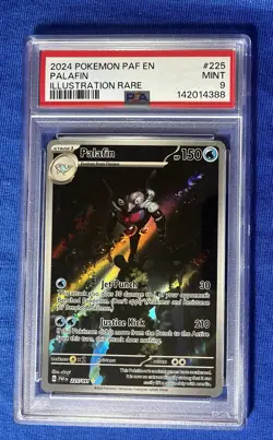 2024 POKEMON PAF EN-PALDEAN FATES ILLUSTRATION RARE #225 PALAFIN PSA 9 - Image 1