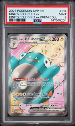 2025 Pokemon Svp Black Star Promo #194 Iono's Bellibolt Ex Prem Coll PSA 9 - Image 1