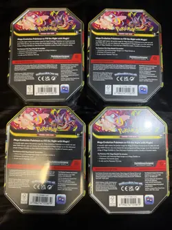 LOT OF 4 POKEMON TCG MEGA MOONLIT TIN MEGA GENGAR EX New Factory Sealed - Image 3