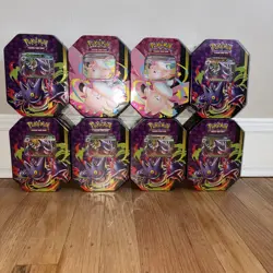 Pokemon Mega Moonlit Gengar / Clefable EX Lot of (8) Sealed Tins - Image 1