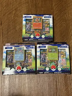 Pokemon TCG: GO Pin Collection Set of 3 Charmander Squirtle Bulbasaur New Sealed - Image 1