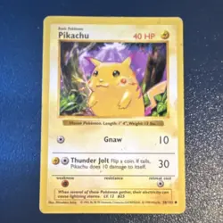 Pikachu Red Cheeks Base Set Unlimited 58/102 1999 Shadowless [LP] - Image 1
