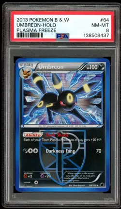2013 Pokemon Plasma Freeze #64 Umbreon Holo PSA 8 NM-MT - Image 1