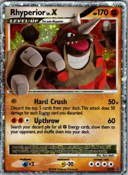 Pokemon Rhyperior LV.X DP29 Black Star Promo Holo Level Up Card LP - Image 1