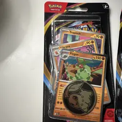 Pokemon TCG Chaos Rising Mega Evolution 3 Blister Packs w/ Metal Coins - Image 2
