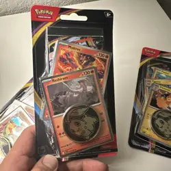 Pokemon TCG Chaos Rising Mega Evolution 3 Blister Packs w/ Metal Coins - Image 4
