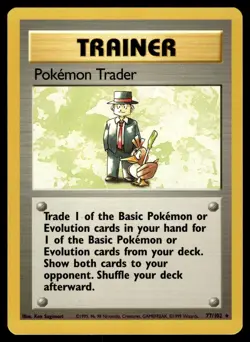 POKEMON TRADER - 77/102 Rare Base Set Unlimited Pokemon NM - Image 1