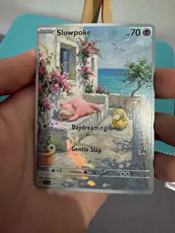 Summer Slowpoke Psyduck Wingull Pokemon Card DISPLAY ART - Image 2