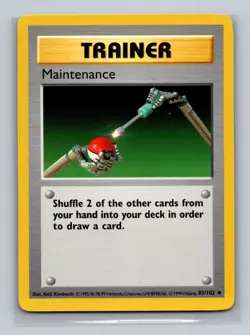 2x Maintenance 83/102 Uncommon Shadowless Base Set Vintage Pokemon WoTC 1999 LP - Image 1