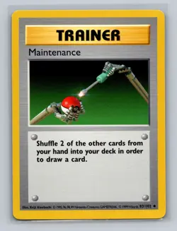 2x Maintenance 83/102 Uncommon Shadowless Base Set Vintage Pokemon WoTC 1999 LP - Image 3