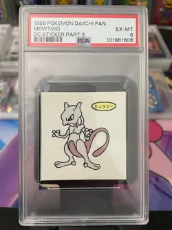 PSA 6 1998 POKEMON DAIICHI PAN DECO CHARACTER STICKER PART 3 MEWTWO - Image 1