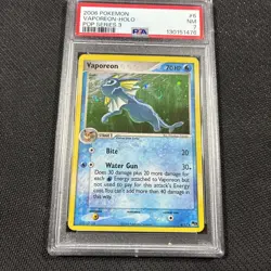 PSA 7 Vaporeon 6/17 Pop Series 3 Holo Pokemon - Image 1