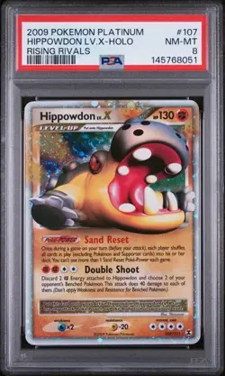 PSA 8 2009 POKEMON PLATINUM RISING RIVALS #107 HIPPOWDON LV.X HOLO - Image 1