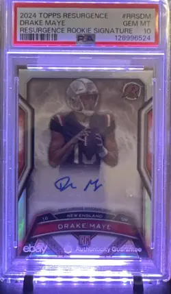 2024 Topps Resurgence Rookie Signatures Drake Maye GEM MT PSA 10 / AUTO PSA 10 - Image 1