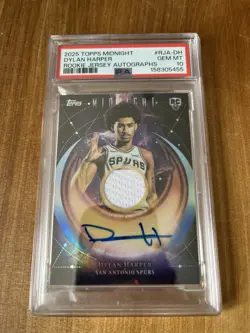 2025-26 Topps Midnight Dylan Harper Jersey Auto RC #RJA-DH Spurs PSA 10 - POP 1 - Image 3