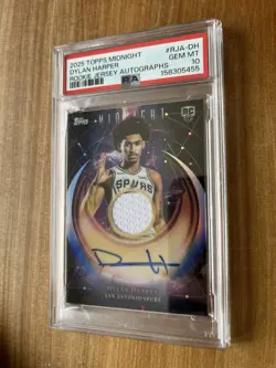 2025-26 Topps Midnight Dylan Harper Jersey Auto RC #RJA-DH Spurs PSA 10 - POP 1 - Image 4