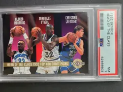 1992 Skybox Shaquille O'Neal Mourning Laettner PSA 7 Head of the Class RC Rare - Image 1