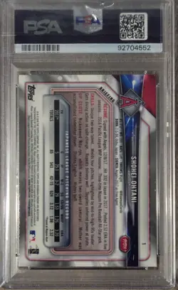 2018 BOWMAN CHROME #1 SHOHEI OHTANI BATTING ROOKIE RC - PSA 8 - Image 2
