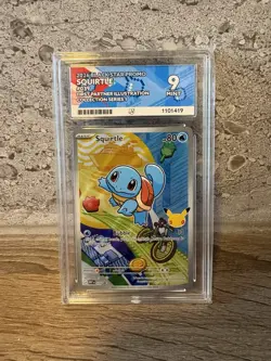 Pokemon TCG Partner Illustration Squirtle #39 ACE Graded 9 Mint Card 2026 UK - Image 1
