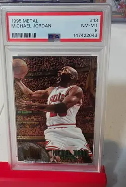 1995-96 Fleer Metal - Michael Jordan #13 PSA 8 - Image 1