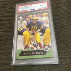 2000 Press Pass TOM BRADY #37 PSA 8 NM-MT Goat Rookie - Image 1