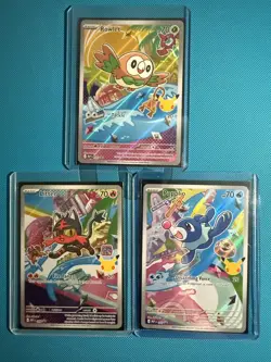 Pokemon First Partner Illustration Collection Series 1 Alola RowletLittenPopplio - Image 1