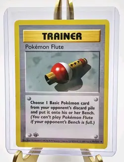 Pokemon Cards Pokemon Flute 86/102 Shadowless Base Set 1ST EDITION WOTC - (MP-) - Image 1