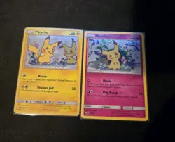 Pokemon TCG Holo Mimikyu SM163 & Pikachu SM162 Holo Promo Sun And Moon SWIRL - Image 1