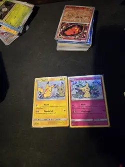 Pokemon TCG Holo Mimikyu SM163 & Pikachu SM162 Holo Promo Sun And Moon SWIRL - Image 2
