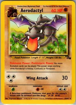 Aerodactyl 16/62 Non Holo Fossil - Pokemon Card - NM - Image 1