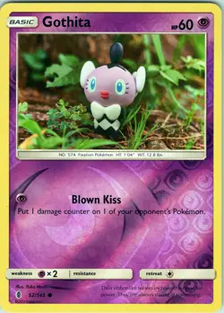 Gothita 52/145 Common - Pokemon TCG SM: Guardians Rising - Reverse Holo (NM) - Image 1