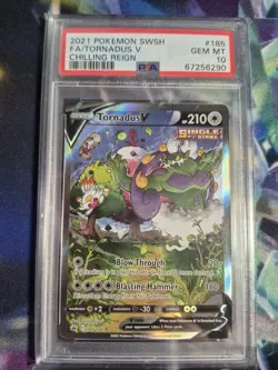 Tornadus V 185/198 Alt Alternate Art PSA 10 2021 Pokemon SWSH Chilling Reign - Image 1