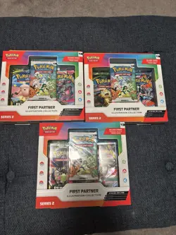 Lot Of 3 Pokemon First Partner Illustration Collection Series 2 New Sealed - Image 1