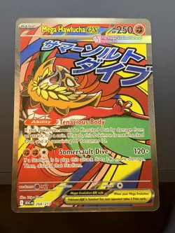 Mega Hawlucha EX 268/217 Full Art Holo Pokemon Card NM - Image 1