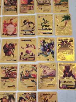Lot of 55 Gold Foil Pokemon Card Fan Art Cards (All Cards Pictured) Mint Cond - Image 3