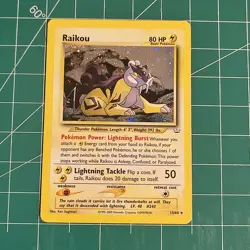 Pokemon TCG Raikou Neo Revelation Holo Rare Card 13/64 - Image 1