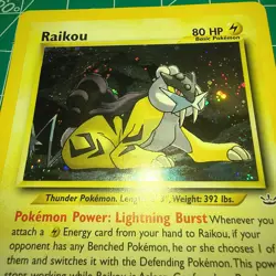 Pokemon TCG Raikou Neo Revelation Holo Rare Card 13/64 - Image 2