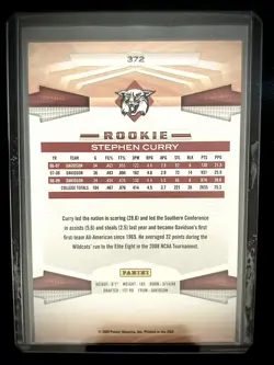 2009-10 Panini Rookie Stephen Curry #372 (RC) NM Or Better - Image 2