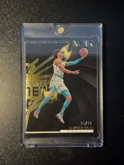 2023-24 Panini Noir Association Edition LaMelo Ball #25 Gold 5/10 Hornets - Image 1