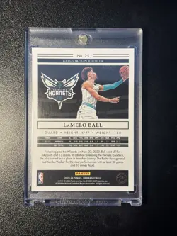 2023-24 Panini Noir Association Edition LaMelo Ball #25 Gold 5/10 Hornets - Image 2