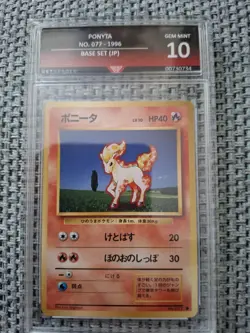 Pokemon Ponyta TCG Base Set Shadowless original 151 grade 10 slab - Image 1