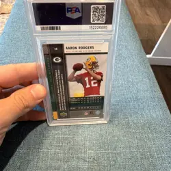 Upper Deck 2005 NFL Players Rookie Premiere Aaron Rodgers RC #16 Packers PSA 10 - Image 2
