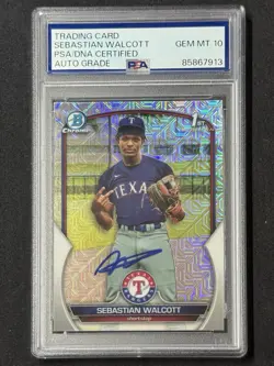 2023 Bowman Chrome Mega Box Sebastian Walcott GEM MINT PSA 10 Auto #BCP-189 - Image 1