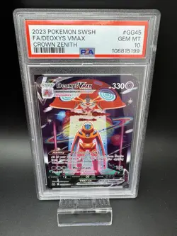 2023 POKEMON SWORD AND SHIELD CROWN ZENITH #GG45 FA/DEOXYS PSA 10 - Image 1